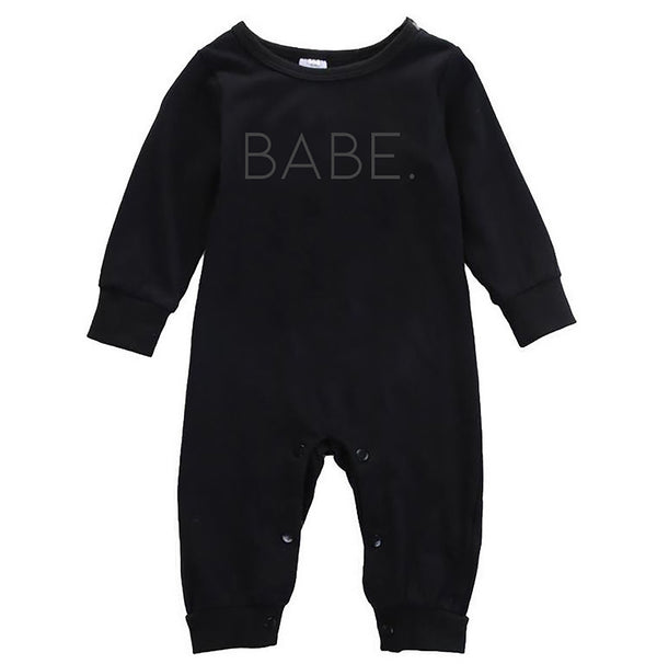 Blackout Series: Babe. Romper and One-Piece Bodysuit option